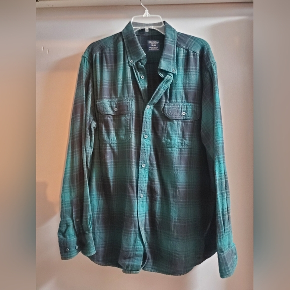 Faded Glory Dark Green Plaid Shirt - Picture 1 of 3